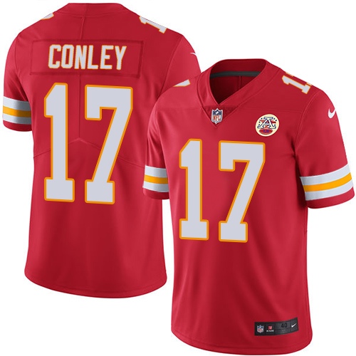 Men's Nike Kansas City Chiefs #17 Chris Conley Red Team Color Vapor Untouchable Limited Player NFL Jersey