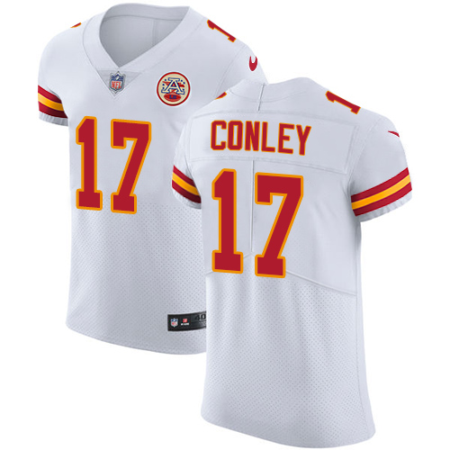 Men's Nike Kansas City Chiefs #17 Chris Conley White Vapor Untouchable Elite Player NFL Jersey