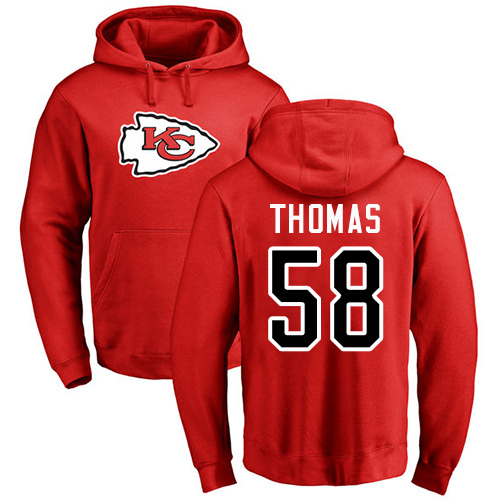 NFL Nike Kansas City Chiefs #58 Derrick Thomas Red Name & Number Logo Pullover Hoodie