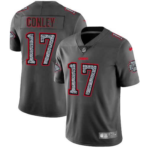 Men's Nike Kansas City Chiefs #17 Chris Conley Gray Static Vapor Untouchable Limited NFL Jersey
