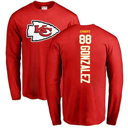 NFL Nike Kansas City Chiefs #88 Tony Gonzalez Red Backer Long Sleeve T-Shirt