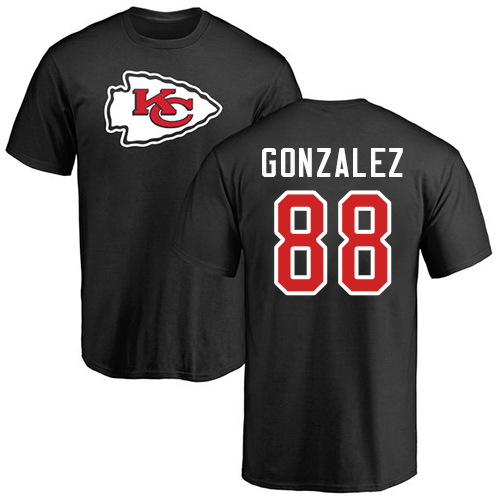 NFL Nike Kansas City Chiefs #88 Tony Gonzalez Black Name & Number Logo T-Shirt