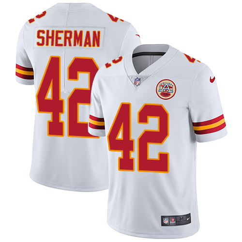 Men's Nike Kansas City Chiefs #42 Anthony Sherman White Vapor Untouchable Limited Player NFL Jersey
