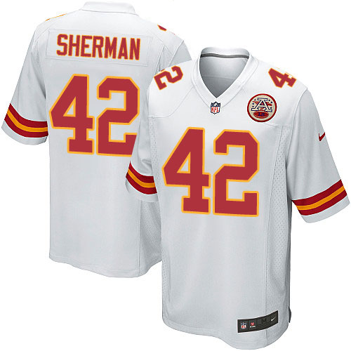 Men's Nike Kansas City Chiefs #42 Anthony Sherman Game White NFL Jersey