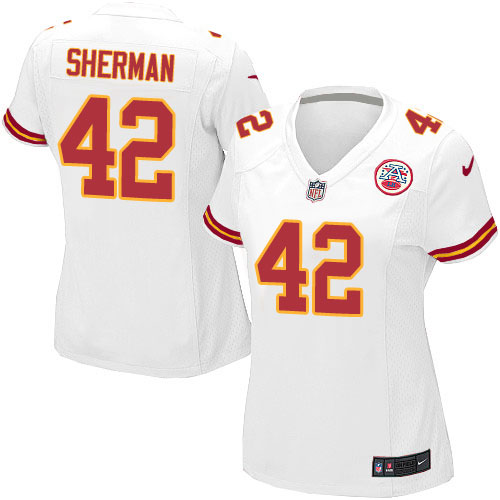 Women's Nike Kansas City Chiefs #42 Anthony Sherman Game White NFL Jersey