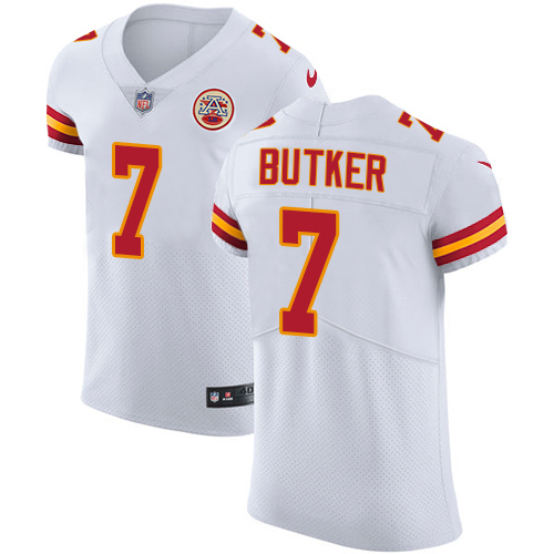 Men's Nike Kansas City Chiefs #7 Harrison Butker White Vapor Untouchable Elite Player NFL Jersey