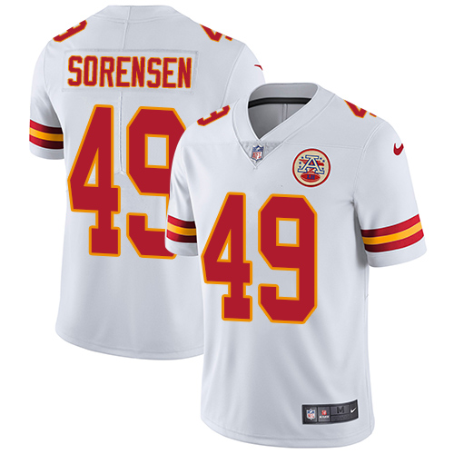 Men's Nike Kansas City Chiefs #49 Daniel Sorensen White Vapor Untouchable Limited Player NFL Jersey