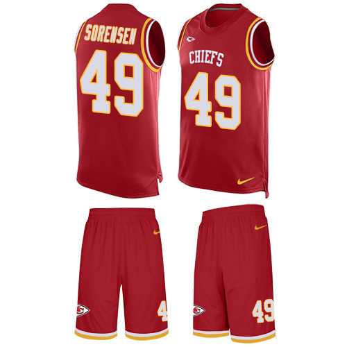 Men's Nike Kansas City Chiefs #49 Daniel Sorensen Limited Red Tank Top Suit NFL Jersey