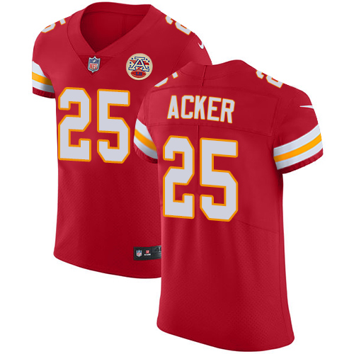 Men's Nike Kansas City Chiefs #25 Kenneth Acker Red Team Color Vapor Untouchable Elite Player NFL Jersey