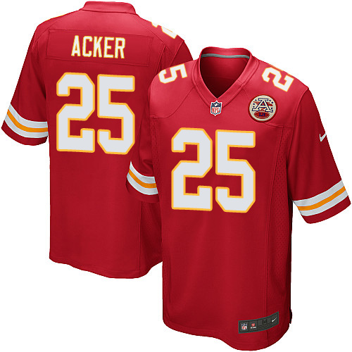 Men's Nike Kansas City Chiefs #25 Kenneth Acker Game Red Team Color NFL Jersey