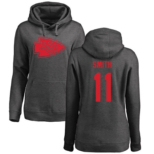 NFL Women's Nike Kansas City Chiefs #11 Alex Smith Ash One Color Pullover Hoodie