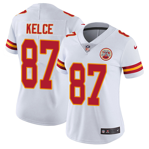 Women's Nike Kansas City Chiefs #87 Travis Kelce White Vapor Untouchable Elite Player NFL Jersey