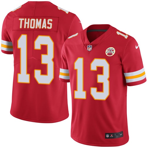 Men's Nike Kansas City Chiefs #13 De'Anthony Thomas Red Team Color Vapor Untouchable Limited Player NFL Jersey