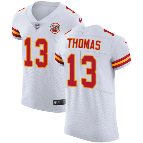 Men's Nike Kansas City Chiefs #13 De'Anthony Thomas White Vapor Untouchable Elite Player NFL Jersey