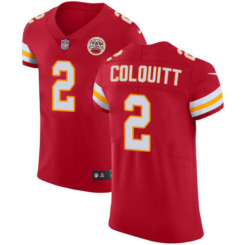 Men's Nike Kansas City Chiefs #2 Dustin Colquitt Red Team Color Vapor Untouchable Elite Player NFL Jersey