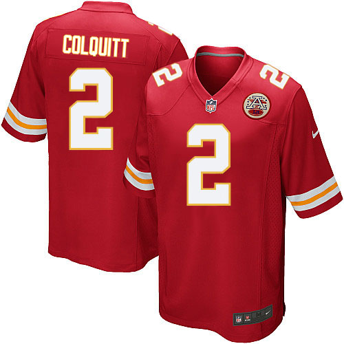 Men's Nike Kansas City Chiefs #2 Dustin Colquitt Game Red Team Color NFL Jersey