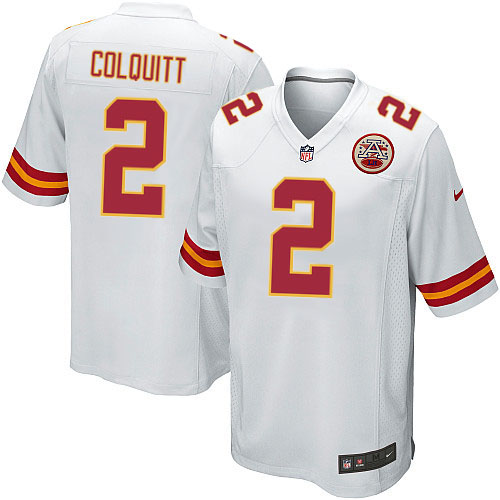 Men's Nike Kansas City Chiefs #2 Dustin Colquitt Game White NFL Jersey