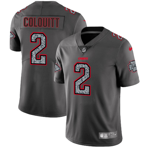 Men's Nike Kansas City Chiefs #2 Dustin Colquitt Gray Static Vapor Untouchable Limited NFL Jersey