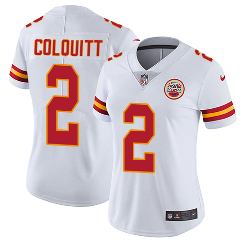 Women's Nike Kansas City Chiefs #2 Dustin Colquitt White Vapor Untouchable Elite Player NFL Jersey