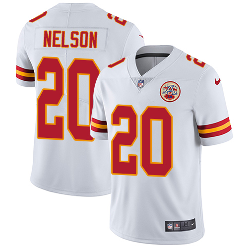 Men's Nike Kansas City Chiefs #20 Steven Nelson White Vapor Untouchable Limited Player NFL Jersey