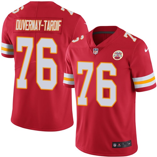 Men's Nike Kansas City Chiefs #76 Laurent Duvernay-Tardif Red Team Color Vapor Untouchable Limited Player NFL Jersey