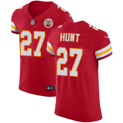 Men's Nike Kansas City Chiefs #27 Kareem Hunt Red Team Color Vapor Untouchable Elite Player NFL Jersey