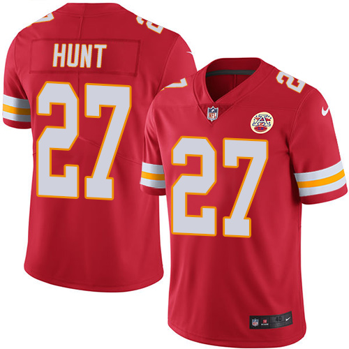 Men's Nike Kansas City Chiefs #27 Kareem Hunt Red Team Color Vapor Untouchable Limited Player NFL Jersey