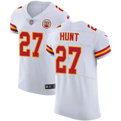 Men's Nike Kansas City Chiefs #27 Kareem Hunt White Vapor Untouchable Elite Player NFL Jersey