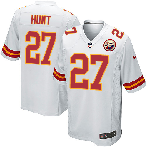 Men's Nike Kansas City Chiefs #27 Kareem Hunt Game White NFL Jersey