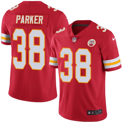 Men's Nike Kansas City Chiefs #38 Ron Parker Red Team Color Vapor Untouchable Limited Player NFL Jersey