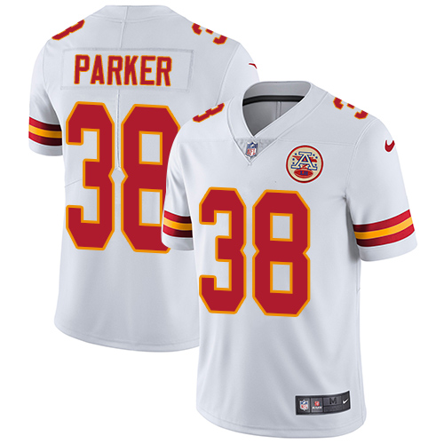 Men's Nike Kansas City Chiefs #38 Ron Parker White Vapor Untouchable Limited Player NFL Jersey