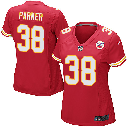 Women's Nike Kansas City Chiefs #38 Ron Parker Game Red Team Color NFL Jersey