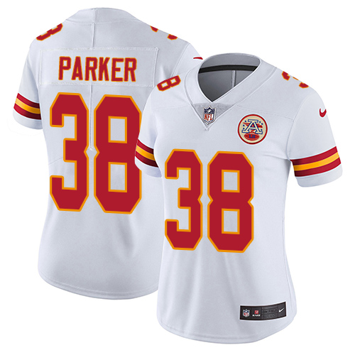 Women's Nike Kansas City Chiefs #38 Ron Parker White Vapor Untouchable Limited Player NFL Jersey