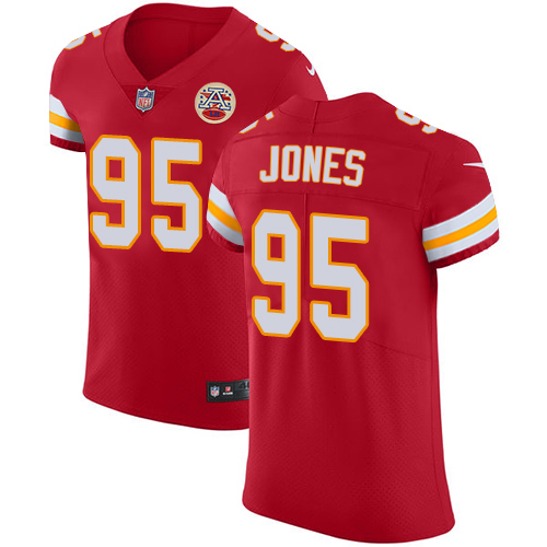 Men's Nike Kansas City Chiefs #95 Chris Jones Red Team Color Vapor Untouchable Elite Player NFL Jersey