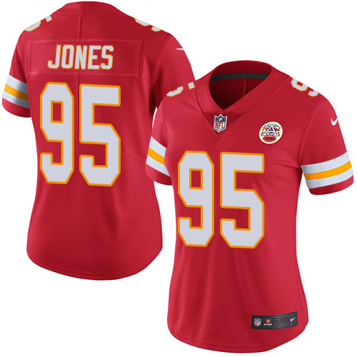 Women's Nike Kansas City Chiefs #95 Chris Jones Red Team Color Vapor Untouchable Limited Player NFL Jersey