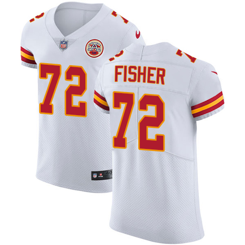 Men's Nike Kansas City Chiefs #72 Eric Fisher White Vapor Untouchable Elite Player NFL Jersey