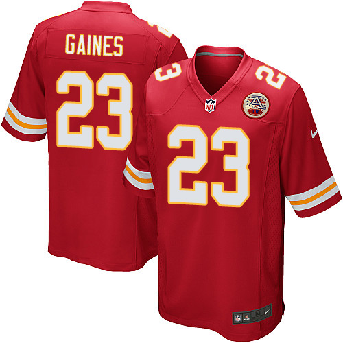 Men's Nike Kansas City Chiefs #23 Phillip Gaines Game Red Team Color NFL Jersey