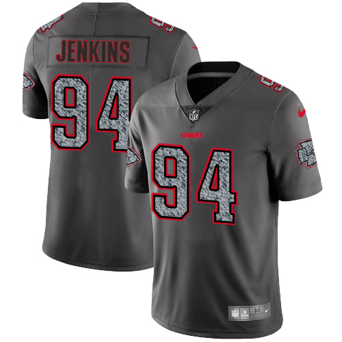 Men's Nike Kansas City Chiefs #94 Jarvis Jenkins Gray Static Vapor Untouchable Limited NFL Jersey