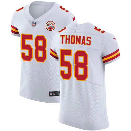Men's Nike Kansas City Chiefs #58 Derrick Thomas White Vapor Untouchable Elite Player NFL Jersey