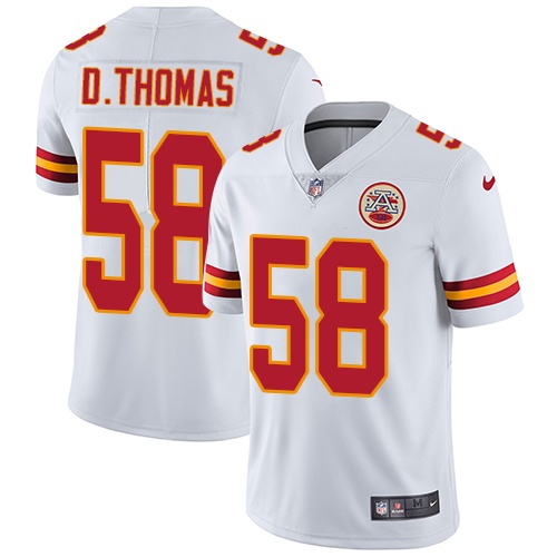 Youth Nike Kansas City Chiefs #58 Derrick Thomas White Vapor Untouchable Limited Player NFL Jersey