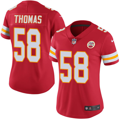 Women's Nike Kansas City Chiefs #58 Derrick Thomas Red Team Color Vapor Untouchable Limited Player NFL Jersey