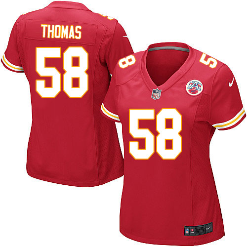 Women's Nike Kansas City Chiefs #58 Derrick Thomas Game Red Team Color NFL Jersey