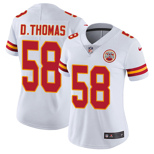 Women's Nike Kansas City Chiefs #58 Derrick Thomas White Vapor Untouchable Limited Player NFL Jersey