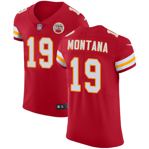 Men's Nike Kansas City Chiefs #19 Joe Montana Red Team Color Vapor Untouchable Elite Player NFL Jersey