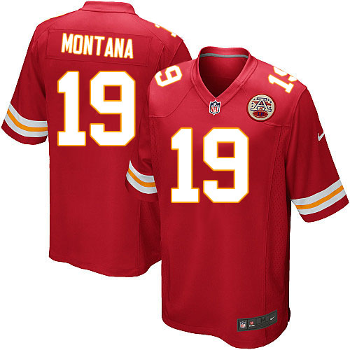 Men's Nike Kansas City Chiefs #19 Joe Montana Game Red Team Color NFL Jersey