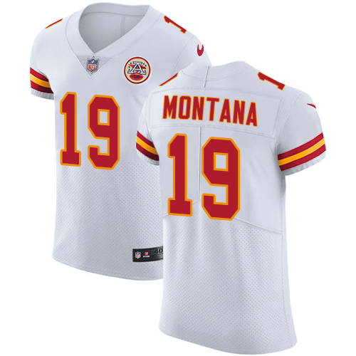 Men's Nike Kansas City Chiefs #19 Joe Montana White Vapor Untouchable Elite Player NFL Jersey