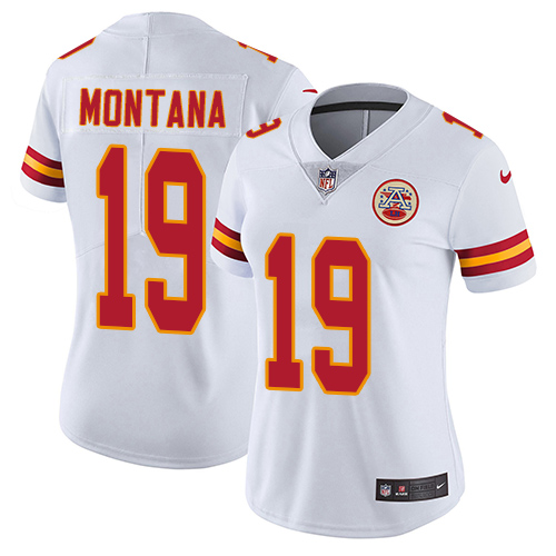 Women's Nike Kansas City Chiefs #19 Joe Montana White Vapor Untouchable Elite Player NFL Jersey