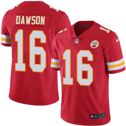 Men's Nike Kansas City Chiefs #16 Len Dawson Red Team Color Vapor Untouchable Limited Player NFL Jersey