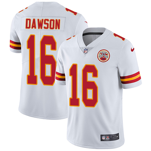Men's Nike Kansas City Chiefs #16 Len Dawson White Vapor Untouchable Limited Player NFL Jersey