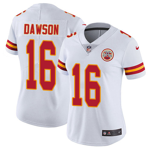 Women's Nike Kansas City Chiefs #16 Len Dawson White Vapor Untouchable Elite Player NFL Jersey